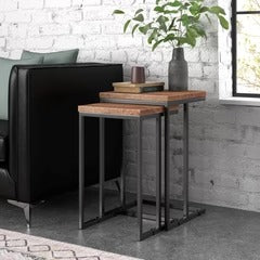 Strine Living Lounge Sofa Side Nesting Tables Set (2 Piece) - Special